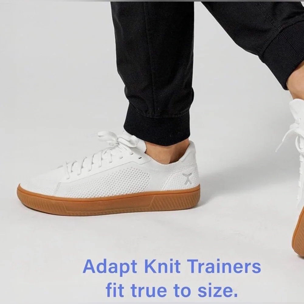 Flux footwear Adapt Knit Trainer White with Gum Sole Textured Comfort Insole